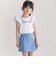フラワー刺しゅう天竺フリル袖フレアTシャツ(90~150cm)