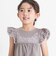 フラワー刺しゅう天竺フリル袖フレアTシャツ(90~150cm)