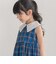 【お揃い】【神戸タータン×BeBe】BIGカラーチェックギャザーワンピース(90~150cm)