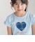 【お揃い】【神戸タータン×BeBe】チェックハートパッチ半袖Tシャツ(90~160cm)