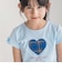 【お揃い】【神戸タータン×BeBe】チェックハートパッチ半袖Tシャツ(90~160cm)