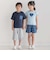 【お揃い】【神戸タータン×BeBe】チェックハートパッチ半袖Tシャツ(90~160cm)
