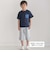 【お揃い】【神戸タータン×BeBe】チェックポケットバックロゴ半袖Tシャツ(90~150cm)