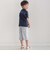 【お揃い】【神戸タータン×BeBe】チェックポケットバックロゴ半袖Tシャツ(90~150cm)