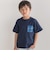 【お揃い】【神戸タータン×BeBe】チェックポケットバックロゴ半袖Tシャツ(90~150cm)