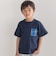 【お揃い】【神戸タータン×BeBe】チェックポケットバックロゴ半袖Tシャツ(90~150cm)