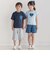 【お揃い】【神戸タータン×BeBe】チェックポケットバックロゴ半袖Tシャツ(90~150cm)
