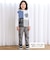 【お揃い】モチーフ刺しゅうチェック切り替え長袖Tシャツ(80~130cm)