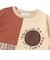【お揃い】モチーフ刺しゅうチェック切り替え長袖Tシャツ(80~130cm)