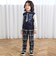 【お揃い】ロゴパッチ刺しゅうリバーシブルチェックパンツ(80~130cm)