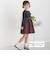 【店舗限定】リブ＋チェックドッキング長袖ワンピース(95~150cm)