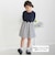 【店舗限定】リブ＋ネル花柄ドッキング長袖ワンピース(95~150cm)