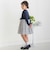 【店舗限定】リブ＋ネル花柄ドッキング長袖ワンピース(95~150cm)
