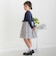 【店舗限定】リブ＋ネル花柄ドッキング長袖ワンピース(95~150cm)