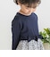 【店舗限定】リブ＋ネル花柄ドッキング長袖ワンピース(95~150cm)
