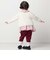 ニットコール裾花柄ロングパンツ(80~90cm)