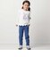 【抗菌・防臭】Rabbitレースプリント裾スカラップ天竺長袖Tシャツ(90~130cm)