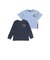 缶バッジ風立体プリント半袖Tシャツ+ロゴ長袖Tシャツ セット(90~160cm)