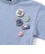 缶バッジ風立体プリント半袖Tシャツ+ロゴ長袖Tシャツ セット(90~160cm)