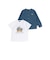 カノコ長袖カーディガン+天竺ドライビングプリント半袖Tシャツ セット(90~140cm)