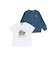 カノコ長袖カーディガン+天竺ドライビングプリント半袖Tシャツ セット(90~140cm)
