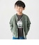 カノコ長袖カーディガン+天竺ドライビングプリント半袖Tシャツ セット(90~140cm)
