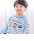 電車モチーフサガラ刺しゅうボーダー柄長袖Tシャツ(80~130cm)