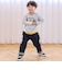 電車モチーフサガラ刺しゅうボーダー柄長袖Tシャツ(80~130cm)