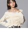オフショル風シャーリングトップス(130~160cm)