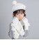 【お揃い】パールモチーフリボン格子編みニットベレー帽(48~56cm)