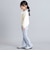 ストレッチツイル裾フリルロングパンツ(90~150cm)
