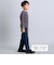 チェックパイピングアウトポケットツイルロングパンツ(90~150cm)