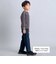 チェックパイピングアウトポケットツイルロングパンツ(90~150cm)