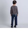 チェックパイピングアウトポケットツイルロングパンツ(90~150cm)