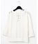 メッシュレースニットトップ