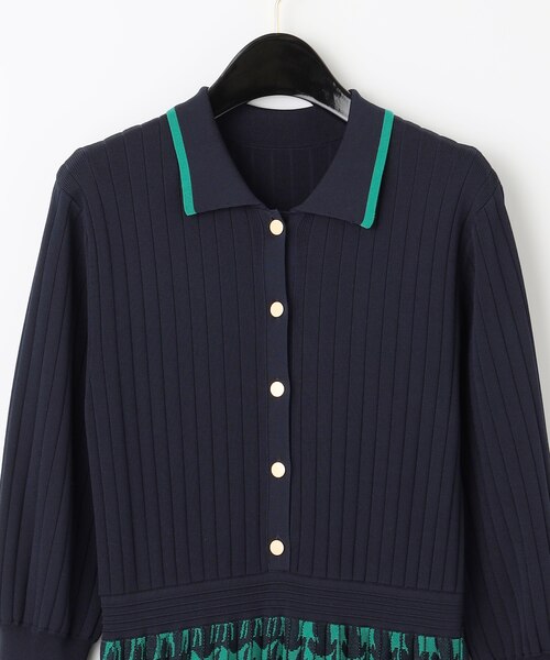 【美品】グレースコンチネンタル　トロンプルイユニットワンピース　ダイアグラム千鳥 トロンプルイユニットワンピース｜グレースコンチネンタルの通販