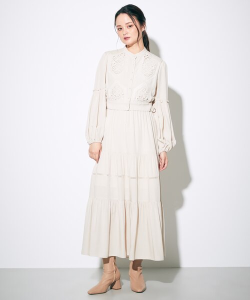 グレースコンチネンタル　ピンタックカットワークワンピース ピンタックカットワークワンピース｜グレースコンチネンタルの通販