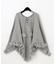 フリンジ畦ニットポンチョ
