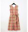 タフタチェックリボンドレス