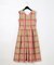 タフタチェックリボンドレス
