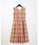 タフタチェックリボンドレス