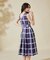 タフタチェックリボンドレス