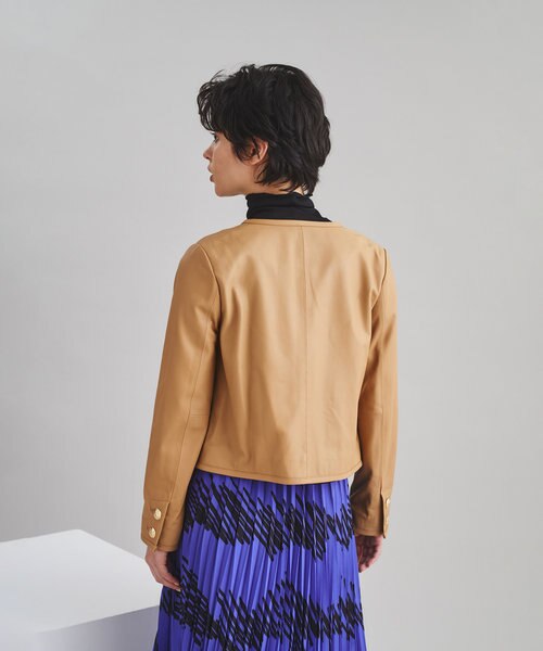 グレースコンチネンタル　ノーカラーフラップレザージャケット ノーカラーフラップレザージャケット｜グレースコンチネンタルの通販