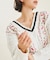 ケーブル刺繍ニットトップ