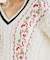 ケーブル刺繍ニットトップ