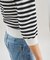ボーダーパフニットトップ