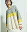 カラーブロックニットトップ