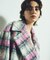 シャギーチェックピーコート