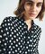 ドットプリントボウタイブラウス
