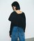 タフタケープ付ニットトップ